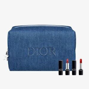 Rouge Dior Mini Lipstick & Denim Pouch Bundle